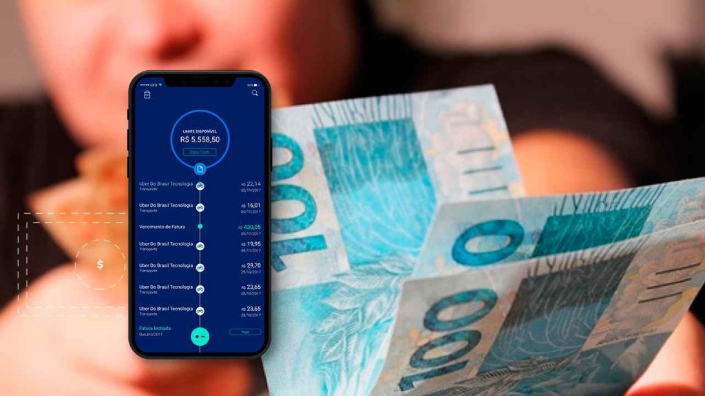 Imagem contendo celular no app do Banco Digio