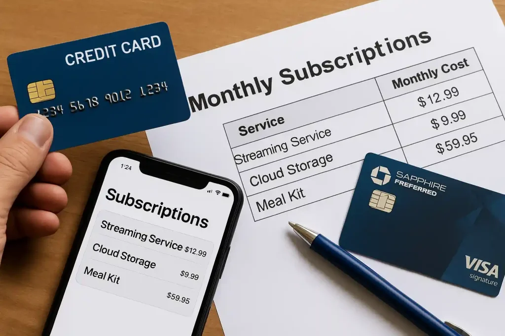 credit cards in subscription management